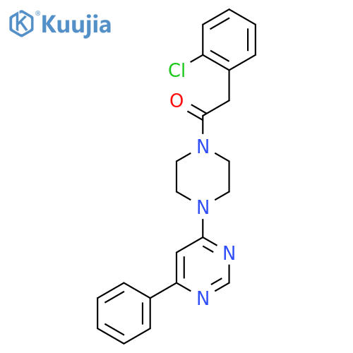 2-(2-chlorophenyl)-1-4-(6-phenylpyrimidin-4-yl)piperazin-1-ylethan-1-one structure