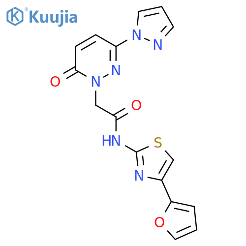 N-4-(furan-2-yl)-1,3-thiazol-2-yl-2-6-oxo-3-(1H-pyrazol-1-yl)-1,6-dihydropyridazin-1-ylacetamide structure