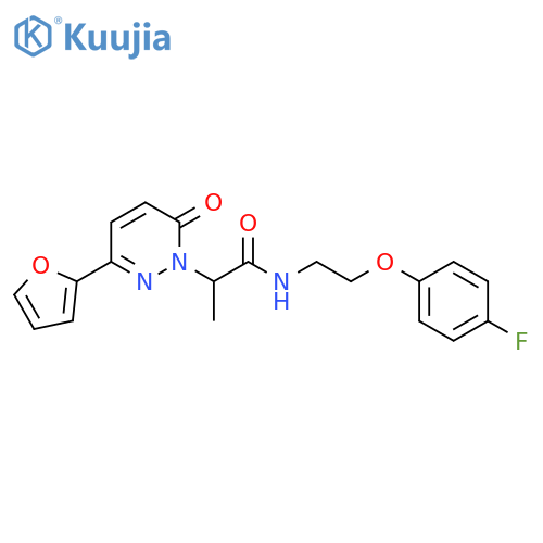 N-[2-(4-fluorophenoxy)ethyl]-2-[3-(furan-2-yl)-6-oxo-1,6-dihydropyridazin-1-yl]propanamide structure