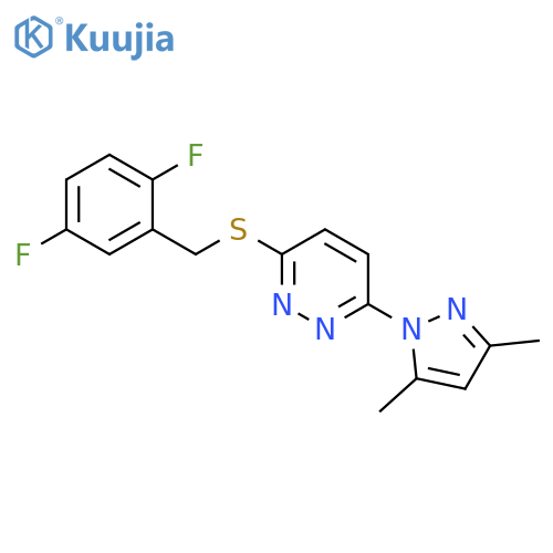 3-{(2,5-difluorophenyl)methylsulfanyl}-6-(3,5-dimethyl-1H-pyrazol-1-yl)pyridazine structure