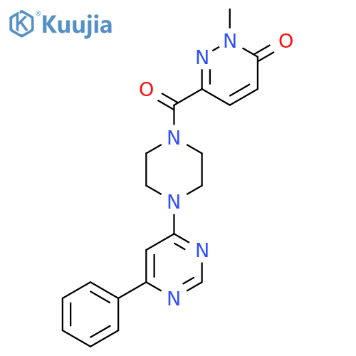 2-methyl-6-4-(6-phenylpyrimidin-4-yl)piperazine-1-carbonyl-2,3-dihydropyridazin-3-one structure