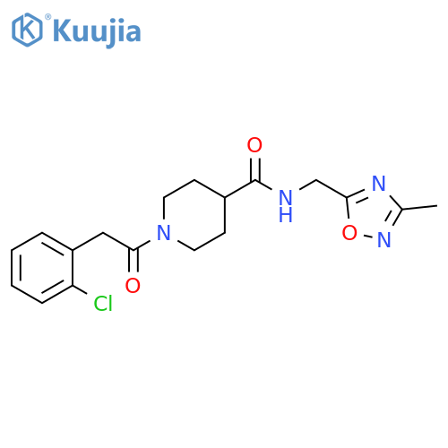 1-2-(2-chlorophenyl)acetyl-N-(3-methyl-1,2,4-oxadiazol-5-yl)methylpiperidine-4-carboxamide structure