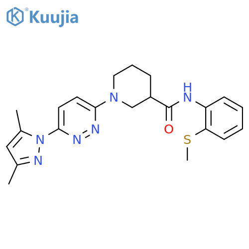 1-6-(3,5-dimethyl-1H-pyrazol-1-yl)pyridazin-3-yl-N-2-(methylsulfanyl)phenylpiperidine-3-carboxamide structure