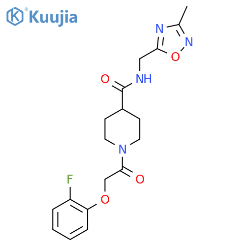 1-2-(2-fluorophenoxy)acetyl-N-(3-methyl-1,2,4-oxadiazol-5-yl)methylpiperidine-4-carboxamide structure