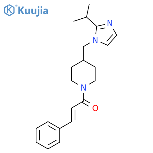 (2E)-3-phenyl-1-(4-{2-(propan-2-yl)-1H-imidazol-1-ylmethyl}piperidin-1-yl)prop-2-en-1-one structure