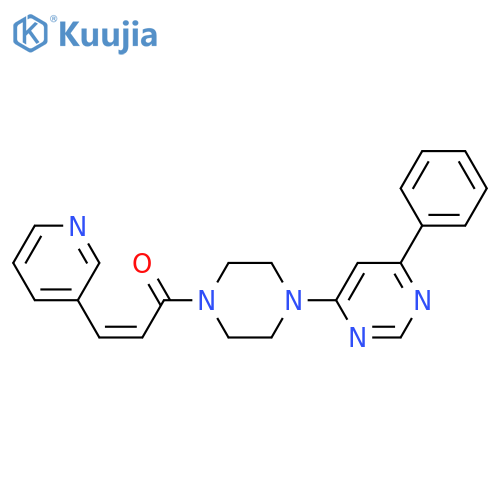 (2Z)-1-[4-(6-phenylpyrimidin-4-yl)piperazin-1-yl]-3-(pyridin-3-yl)prop-2-en-1-one structure