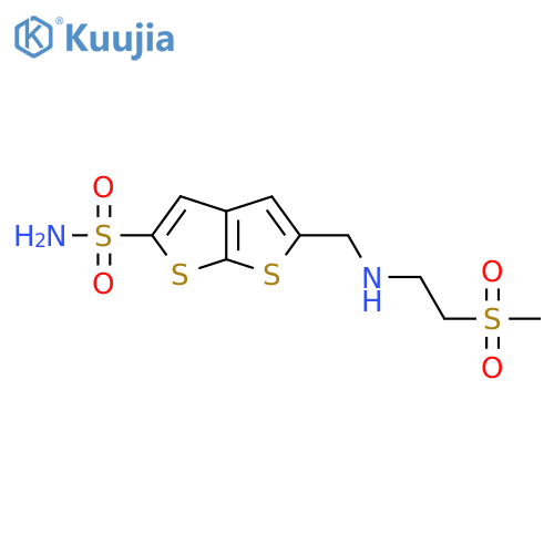 5-[(2-Methylsulfonylethylamino)methyl]thieno[2,3-b]thiophene-2-sulfonamide structure