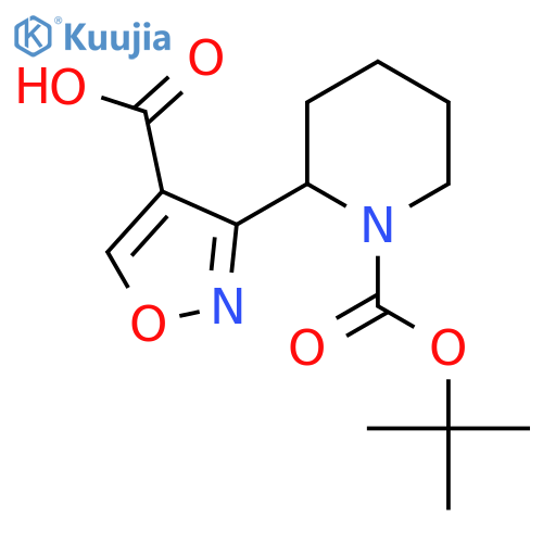 3-(1-(tert-Butoxycarbonyl)piperidin-2-yl)isoxazole-4-carboxylic acid structure
