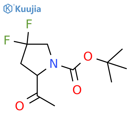2-Acetyl-4,4-difluoro-pyrrolidine-1-carboxylic acid tert-butyl ester structure