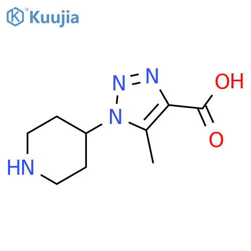 5-methyl-1-(piperidin-4-yl)-1H-1,2,3-triazole-4-carboxylic acid structure