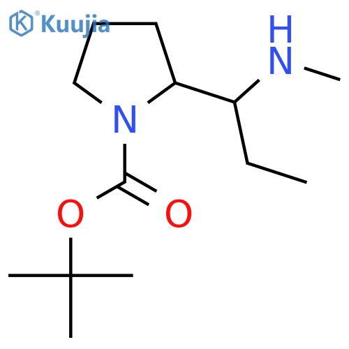 tert-butyl 2-[1-(methylamino)propyl]pyrrolidine-1-carboxylate structure