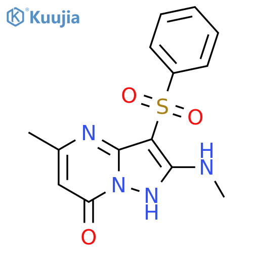5-Methyl-2-(methylamino)-3-(phenylsulfonyl)pyrazolo[1,5-a]pyrimidin-7(4H)-one structure