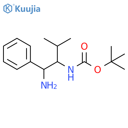 tert-butyl N-(1-amino-3-methyl-1-phenylbutan-2-yl)carbamate structure
