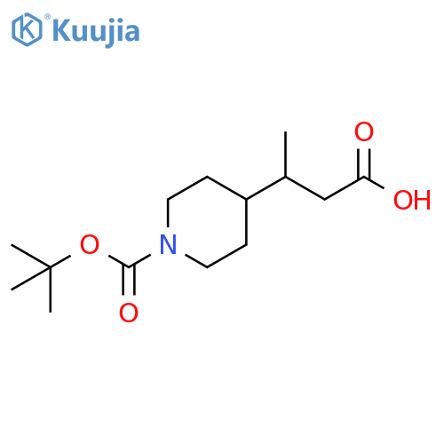 3-{1-(tert-butoxy)carbonylpiperidin-4-yl}butanoic acid structure