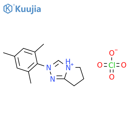 6,7-Dihydro-2-(2,4,6-trimethylphenyl)-5H-pyrrolo2,1-c-1,2,4-triazolium Perchlorate structure