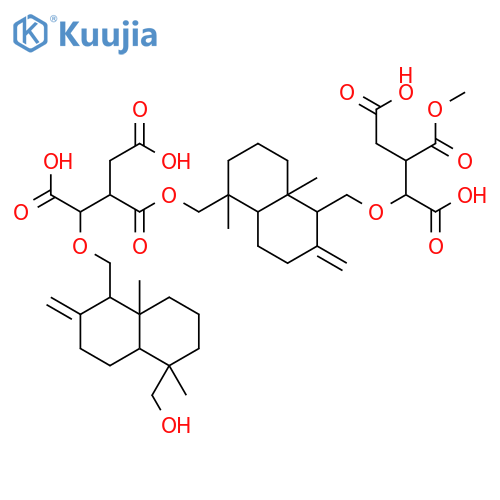 (2R,3S)-2-([(1S,4aR,5R,8aS)-5-(([(2S,3R)-3-carboxy-2-(carboxymethyl)-3-([(1S,4aR,5R,8aS)-decahydro-5-(hydroxymethyl)-5,8a-dimethyl-2-methylidenenaphthalen-1-yl]methoxy)propanoyl]oxy)methyl)-decahydro-5,8a-dimethyl-2-methylidenenaphthalen-1-yl]methoxy)-3-(methoxycarbonyl)pentanedioic acid structure