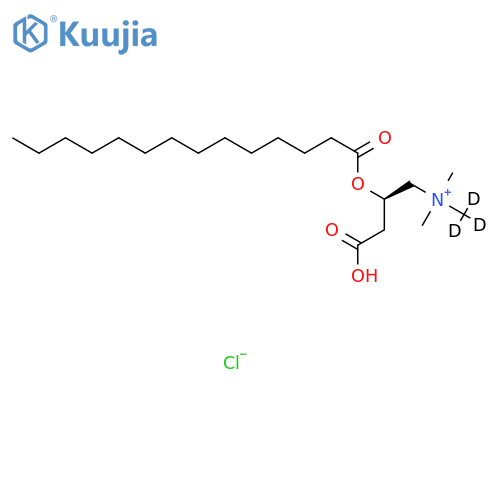 (3R)-4-[dimethyl(trideuteriomethyl)azaniumyl]-3-tetradecanoyloxybutanoate:hydrochloride structure