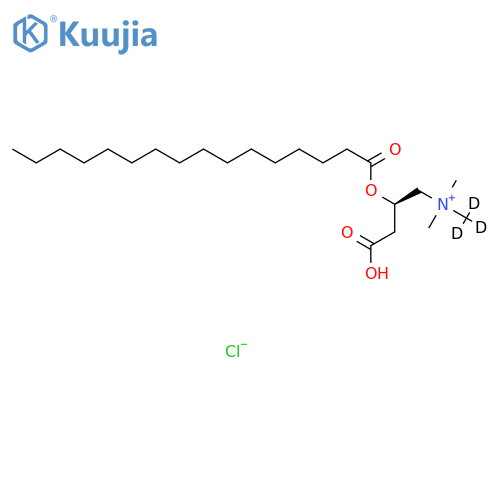 (3R)-4-[dimethyl(trideuteriomethyl)azaniumyl]-3-hexadecanoyloxybutanoate:hydrochloride structure