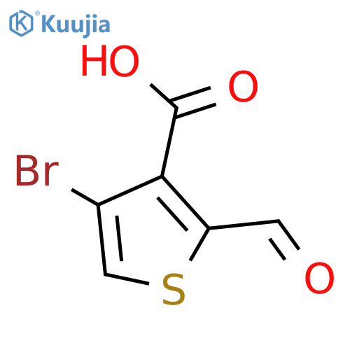 4-Bromo-2-formyl-3-thiophenecarboxylic acid structure