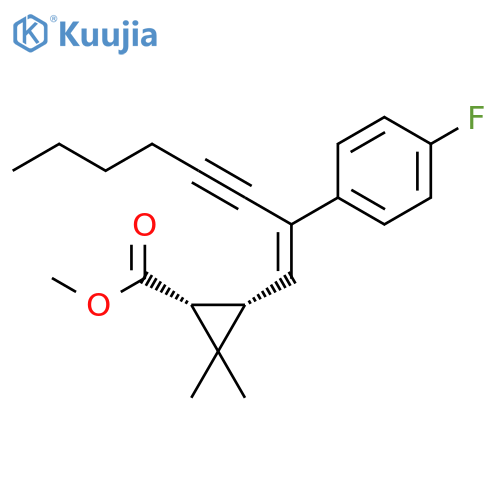 Cyclopropanecarboxylic acid,3-[(1Z)-2-(4-fluorophenyl)-1-octen-3-yn-1-yl]-2,2-dimethyl-, methyl ester,(1R,3S)-rel- structure