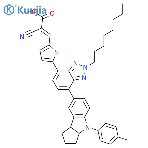 2-Propenoic acid, 2-cyano-3-[5-[7-[1,2,3,3a,4,8b-hexahydro-4-(4-methylphenyl)cyclopent[b]indol-7-yl]-2-octyl-2H-benzotriazol-4-yl]-2-thienyl]- structure