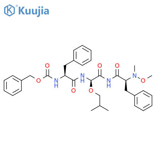 L-Phenylalaninamide,N-[(phenylmethoxy)carbonyl]-L-phenylalanyl-(R)-2-(2-methylpropoxy)glycyl-N-methoxy-N-methyl- structure