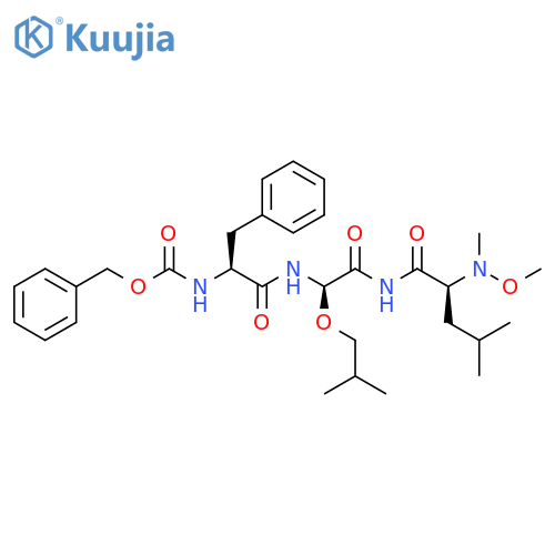 L-Leucinamide,N-[(phenylmethoxy)carbonyl]-L-phenylalanyl-(R)-2-(2-methylpropoxy)glycyl-N-methoxy-N-methyl- structure