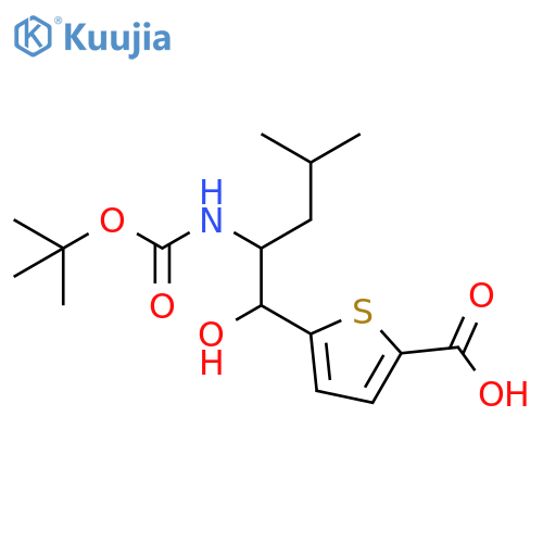 2-Thiophenecarboxylic acid,5-[2-[[(1,1-dimethylethoxy)carbonyl]amino]-1-hydroxy-4-methylpentyl]- structure