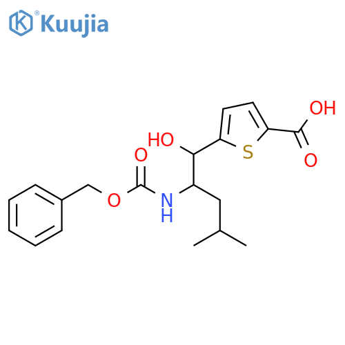 2-Thiophenecarboxylic acid,5-[1-hydroxy-4-methyl-2-[[(phenylmethoxy)carbonyl]amino]pentyl]- structure