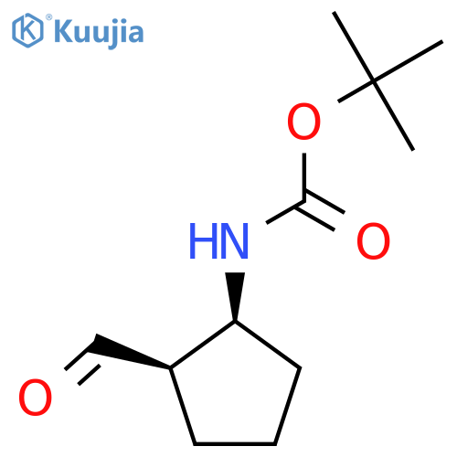 tert-butyl N-(1S,2R)-2-formylcyclopentylcarbamate structure