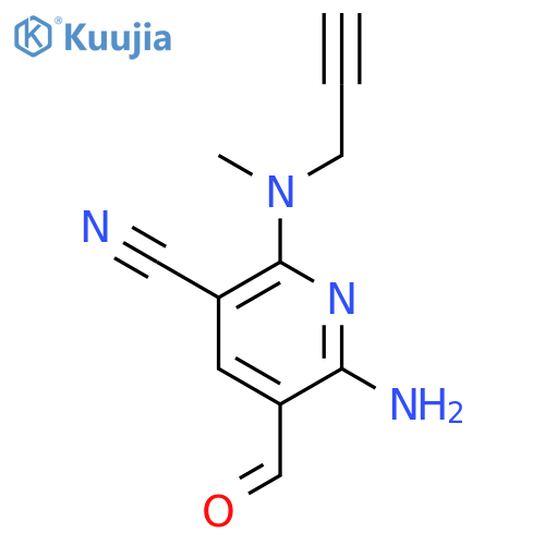6-Amino-5-formyl-2-(methyl(prop-2-yn-1-yl)amino)nicotinonitrile structure