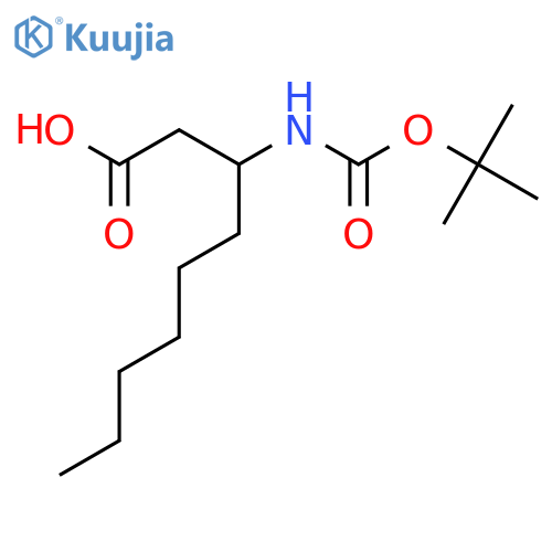 3-{(tert-butoxy)carbonylamino}nonanoic acid structure