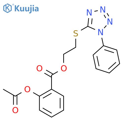 2-[(1-phenyl-1H-tetrazol-5-yl)sulfanyl]ethyl 2-(acetyloxy)benzoate structure