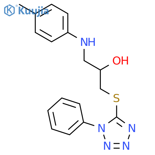 1-(4-methylanilino)-3-(1-phenyltetrazol-5-yl)sulfanylpropan-2-ol structure