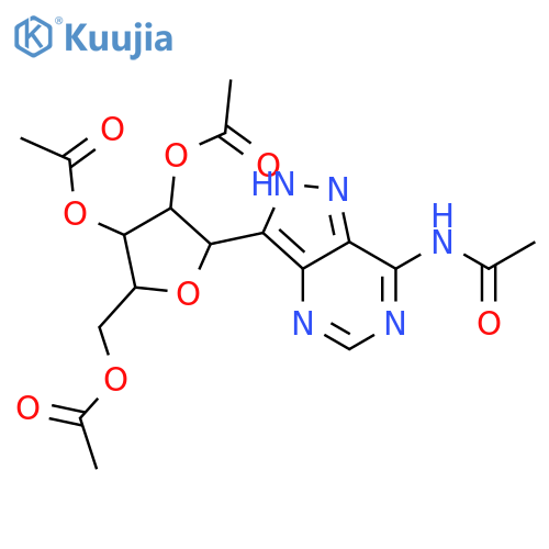 [5-(7-acetamido-2h-pyrazolo[4,3-d]pyrimidin-3-yl)-3,4-diacetyloxyoxolan-2-yl]methyl Acetate structure