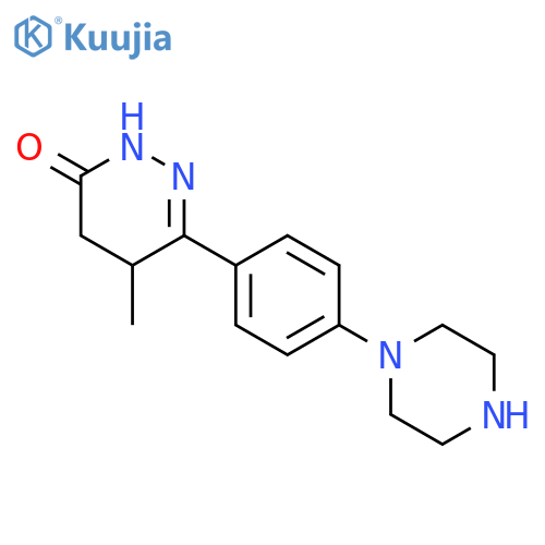 3(2H)-PYRIDAZINONE, 4,5-DIHYDRO-5-METHYL-6-[4-(1-PIPERAZINYL)PHENYL]- structure