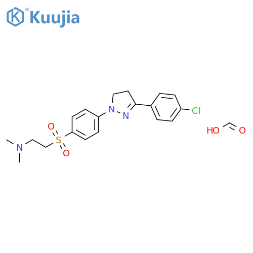 2-[4-[3-(4-chlorophenyl)-4,5-dihydropyrazol-1-yl]phenyl]sulfonyl-N,N-dimethyl-ethanamine; formic acid structure