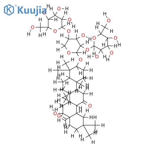 3-O-beta-D-glucopyranosyl-(1->2)-[beta-D-glucopyranosyl-(1->4)]-alpha-L-arabinopyranosyl-3beta,16alpha-dihydroxy-12-oxoolean-30-al structure