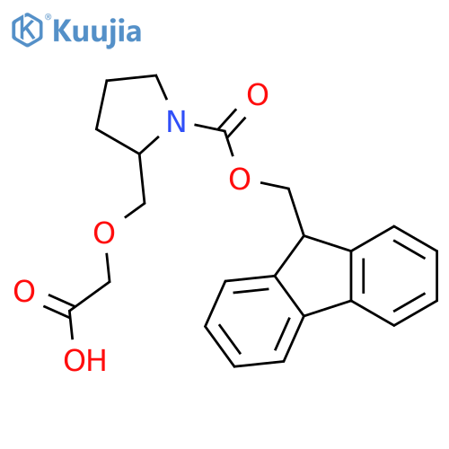 2-{[(2R)-1-{[(9H-fluoren-9-yl)methoxy]carbonyl}pyrrolidin-2-yl]methoxy}acetic acid structure