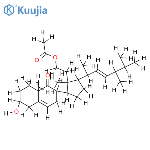 (24R)-11-acetoxy-3beta-hydroxy-24-methyl-9,11-secocholest-5,22E-dien-9-one structure