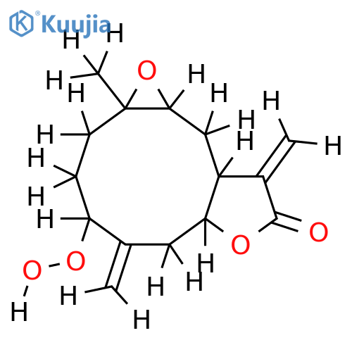 1alpha-Hydroperoxy-4alpha,5beta-epoxygermacra-10(14),11(13)-dien-12,8alpha-olide structure