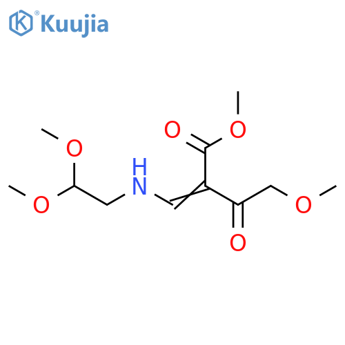 methyl 2-(((2,2-dimethoxyethyl)amino)methylene)-4-methoxy-3-oxobutanoate structure
