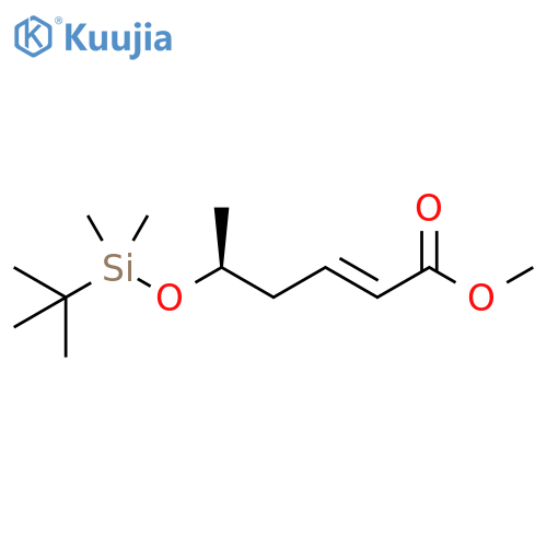 2-Hexenoic acid, 5-[[(1,1-dimethylethyl)dimethylsilyl]oxy]-, methyl ester,(2E,5S)- structure