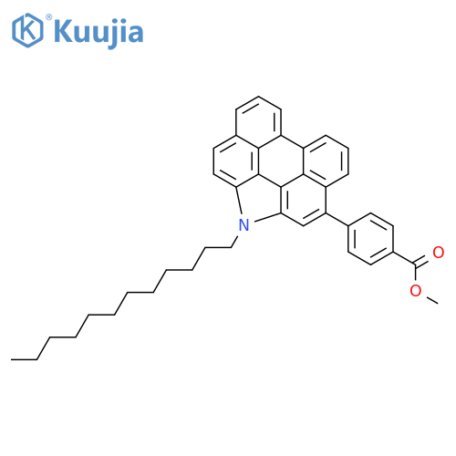 Benzoic acid, 4-(1-dodecyl-1H-phenanthro[1,10,9,8-cdefg]carbazol-3-yl)-, methyl ester structure