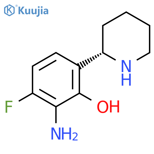 Phenol, 2-amino-3-fluoro-6-(2S)-2-piperidinyl- structure