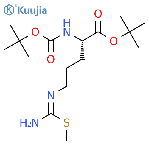 (S)-tert-Butyl 2-((tert-butoxycarbonyl)amino)-5-((imino(methylthio)methyl)amino)pentanoate structure