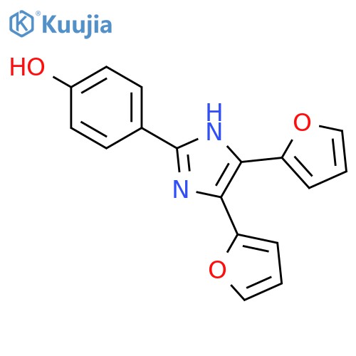 Phenol, 4-(4,5-di-2-furanyl-1H-imidazol-2-yl)- structure