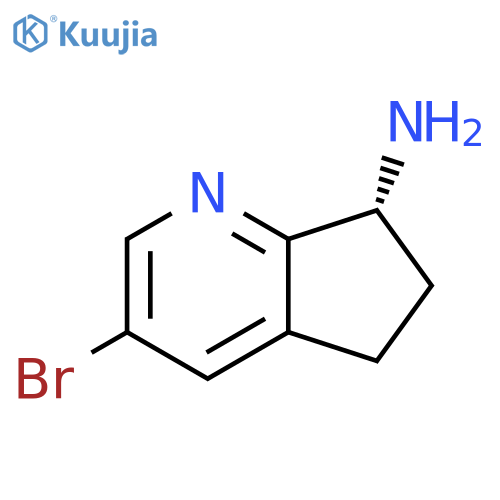 (7R)-3-bromo-6,7-dihydro-5H-cyclopenta[b]pyridin-7-amine structure