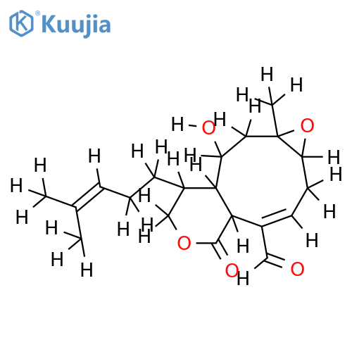 (2R,3R,4S,6R,7R,9E,10R)-17,6,7-epoxyxenic-4-hydroxy-9,13-dien-1-al-18-oic acid lactone structure