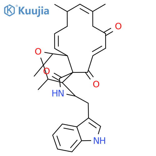 (1E,4S,5Z,9E,14S,14aR,15S,15aR,16aS,16bR)-14-(1H-indol-3-ylmethyl)-4,6,15,15a-tetramethyl-4,7,14,14a,15,15a,16a,16b-octahydro-3H-cyclotrideca[d]oxireno[f]isoindole-8,11,12(13H)-trione structure